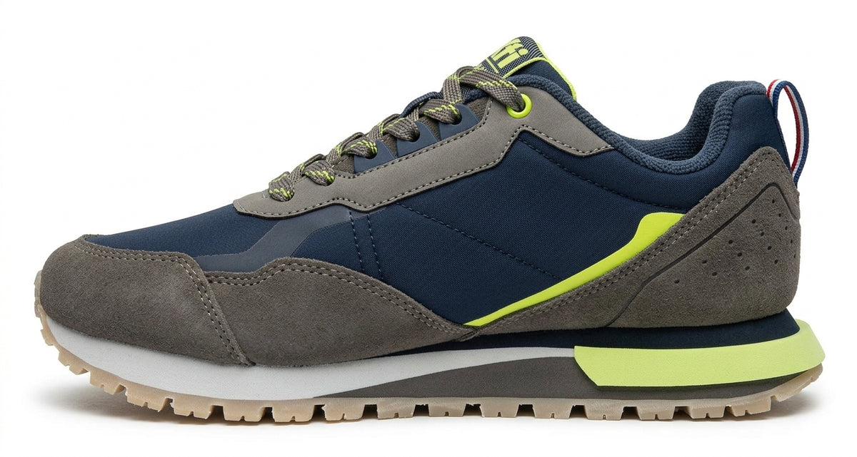 Zapatillas Casual Hombre XTI Azul Marino con Detalles Flúor