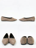 Bailarinas Planas en Antelina Beige con Adorno Dorado